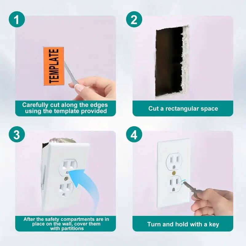 Prise murale à compartiment secret en plastique avec serrure à clé