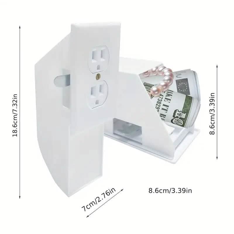Prise murale à compartiment secret en plastique avec serrure à clé