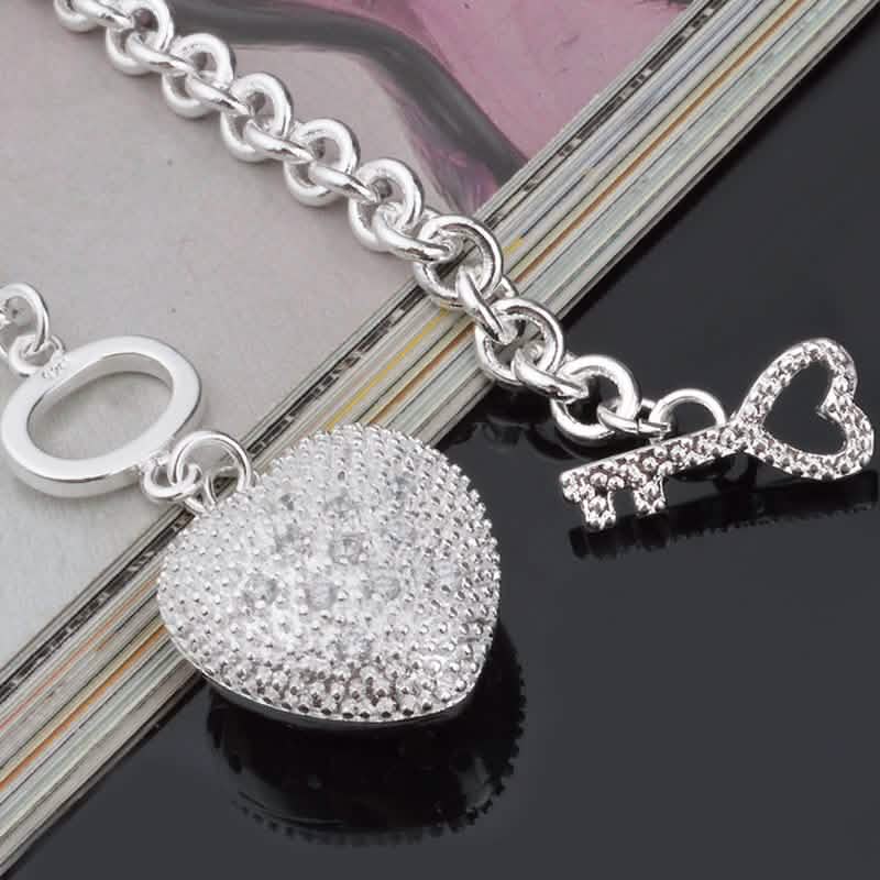 Bracelet à breloques "Clé de mon cœur"