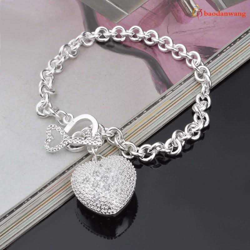 Bracelet à breloques "Clé de mon cœur"