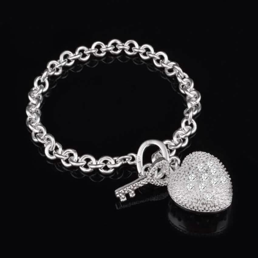 Bracelet à breloques "Clé de mon cœur"