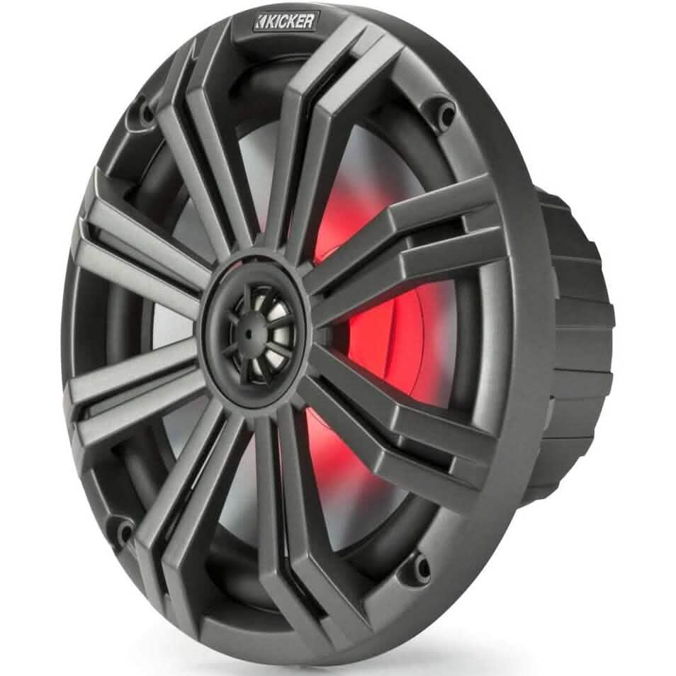 KICKER Paire de Haut-parleurs Étanche 45KM84L 8" 600 Watts pour Bateau Marin avec LED KM8 (Reconditionné)
