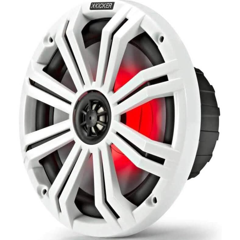 KICKER Paire de Haut-parleurs Étanche 45KM84L 8" 600 Watts pour Bateau Marin avec LED KM8 (Reconditionné)