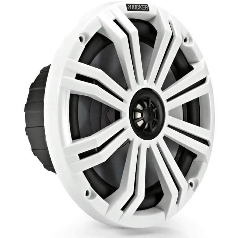 KICKER Paire de Haut-parleurs Étanche 45KM84L 8" 600 Watts pour Bateau Marin avec LED KM8 (Reconditionné)