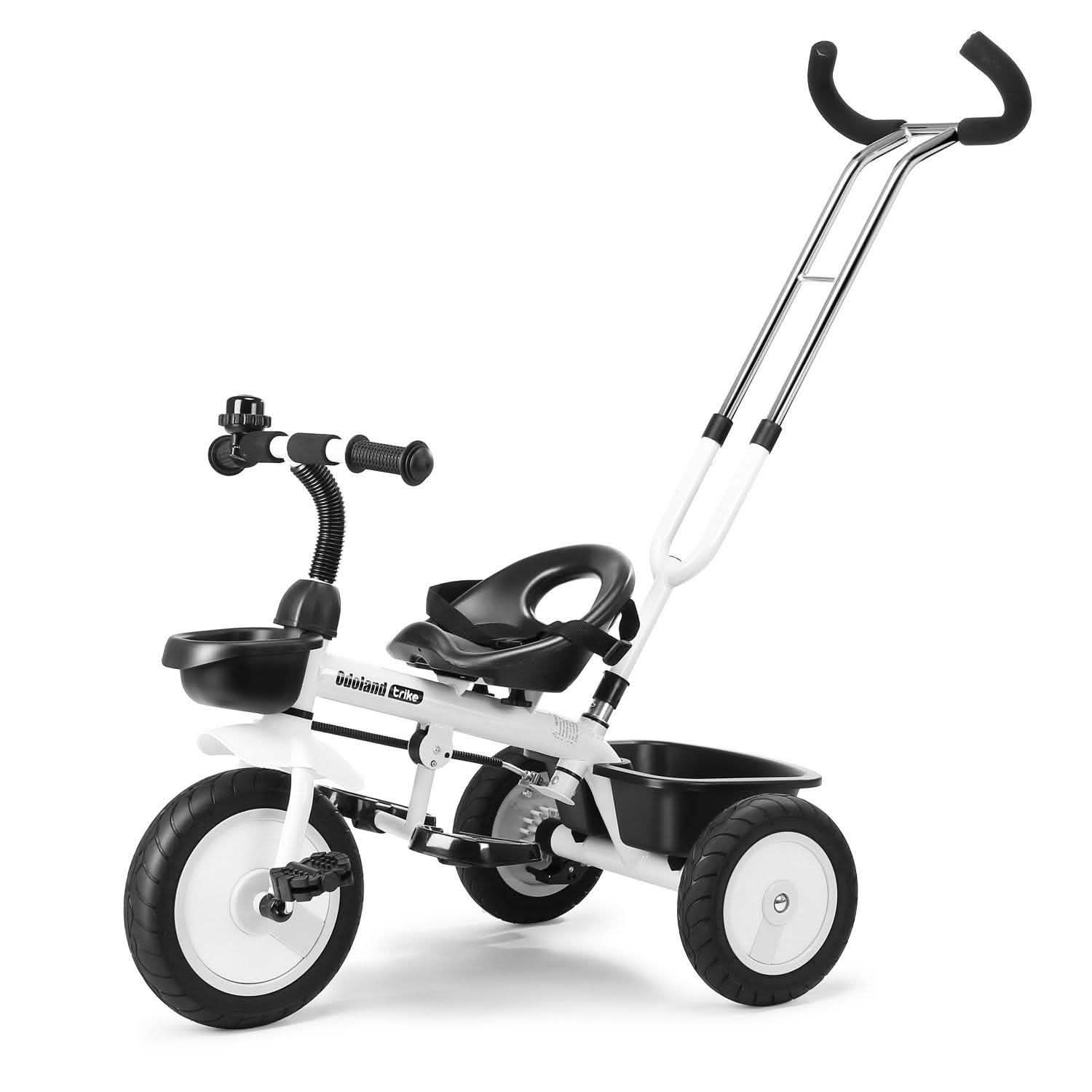 Tricycle enfant poussette avec poignée de poussée rétractable