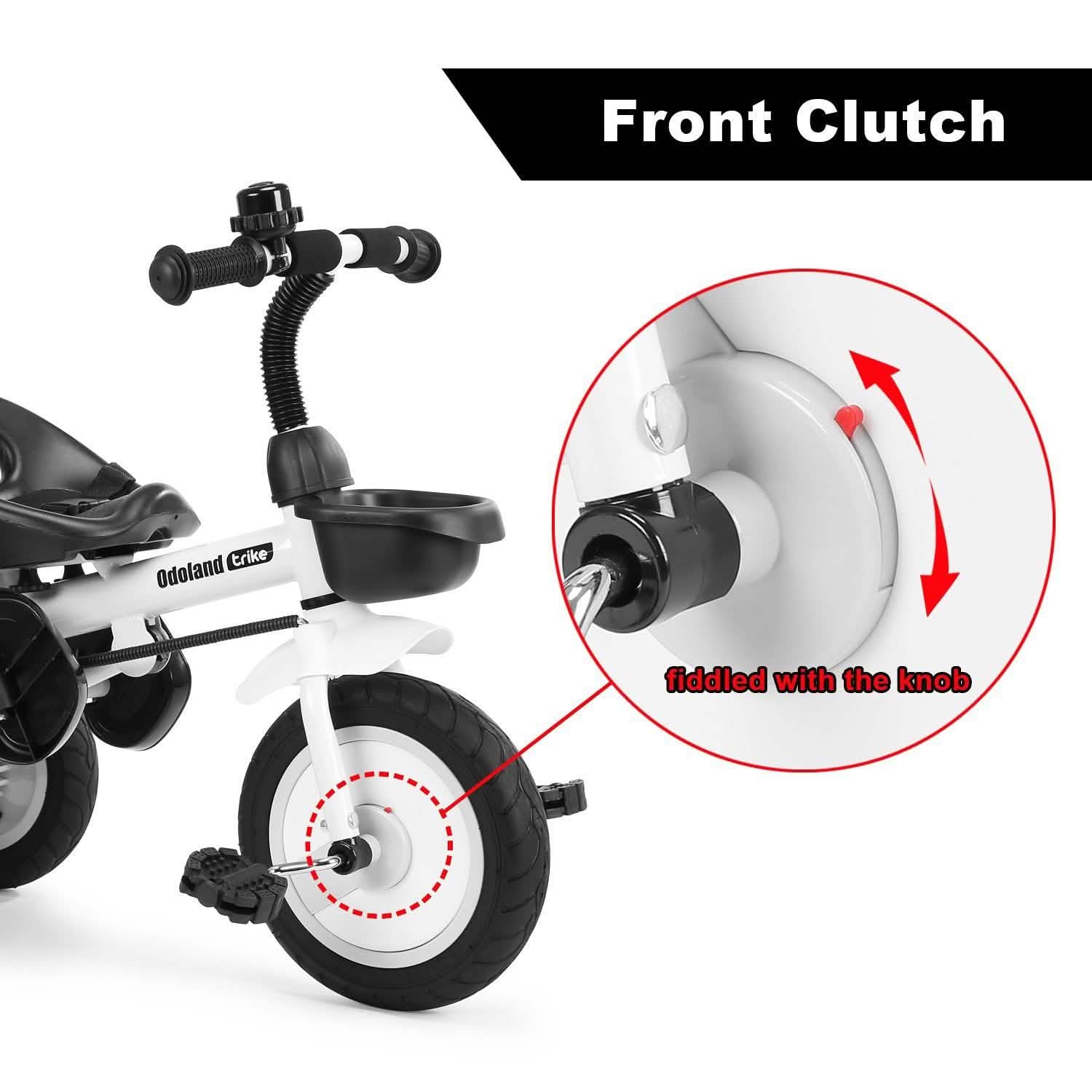 Tricycle enfant poussette avec poignée de poussée rétractable