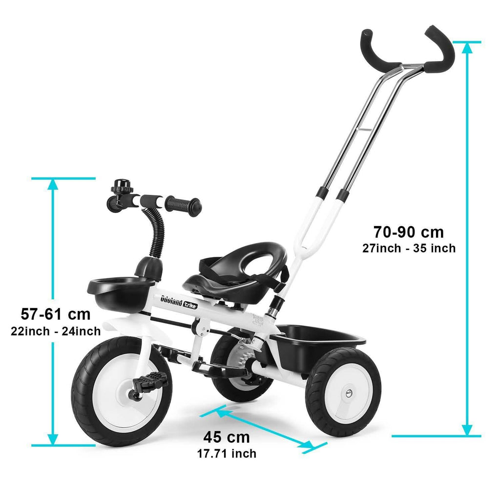 Tricycle enfant poussette avec poignée de poussée rétractable