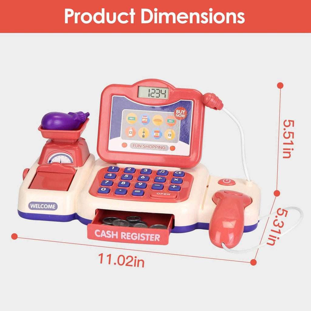 Caisse Enregistreuse Enfant Jouet de Caisse Simulation avec Scanner Calculatrice