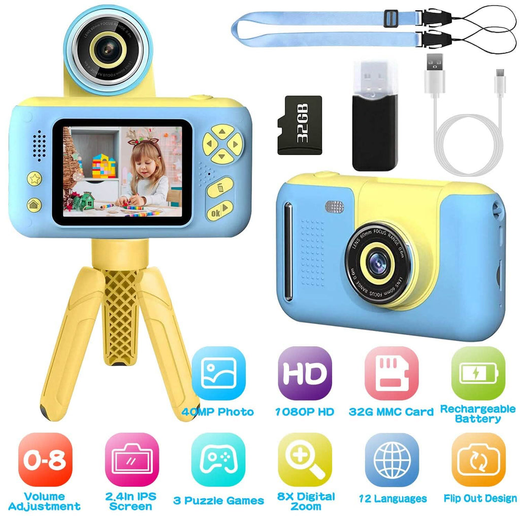 Appareil photo numérique pour enfants avec objectif rotatif