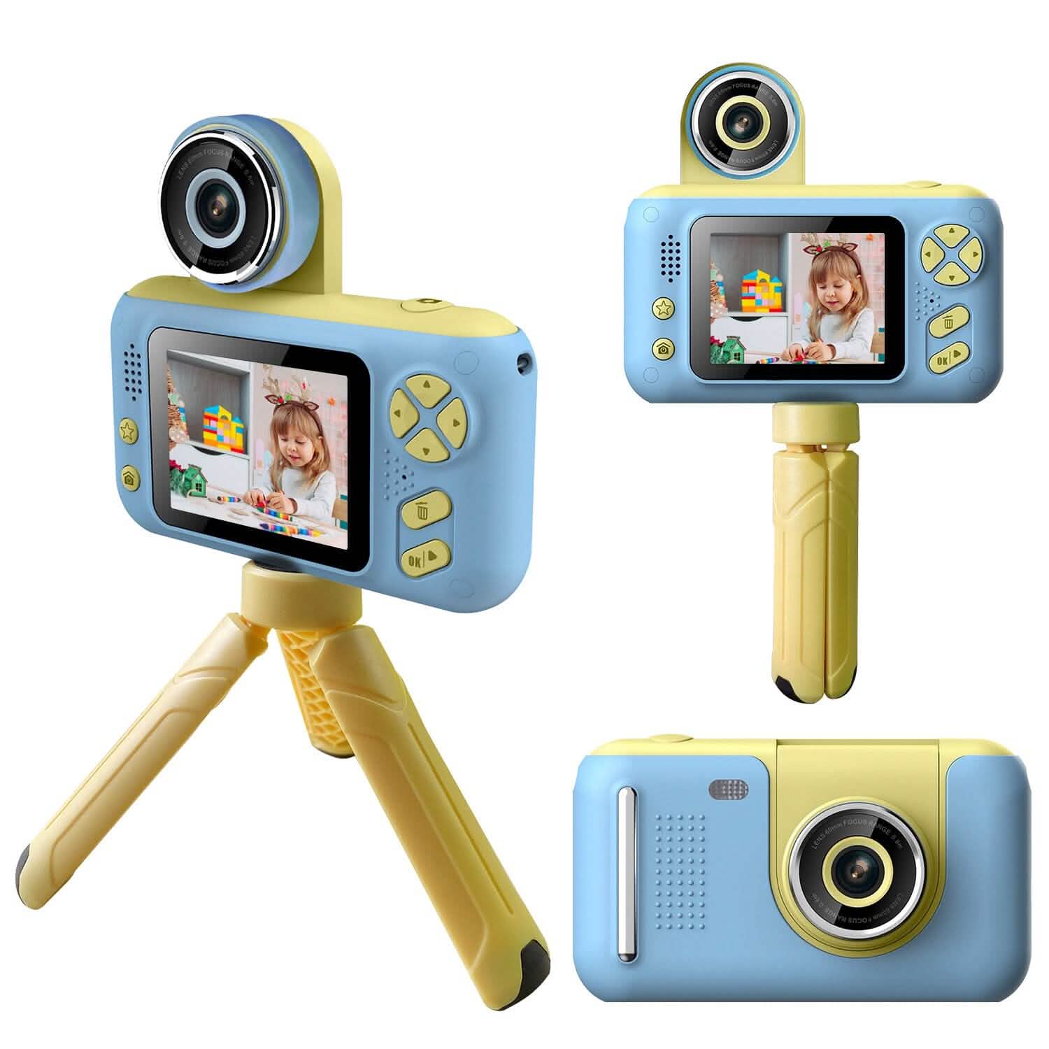 Appareil photo numérique pour enfants avec objectif rotatif