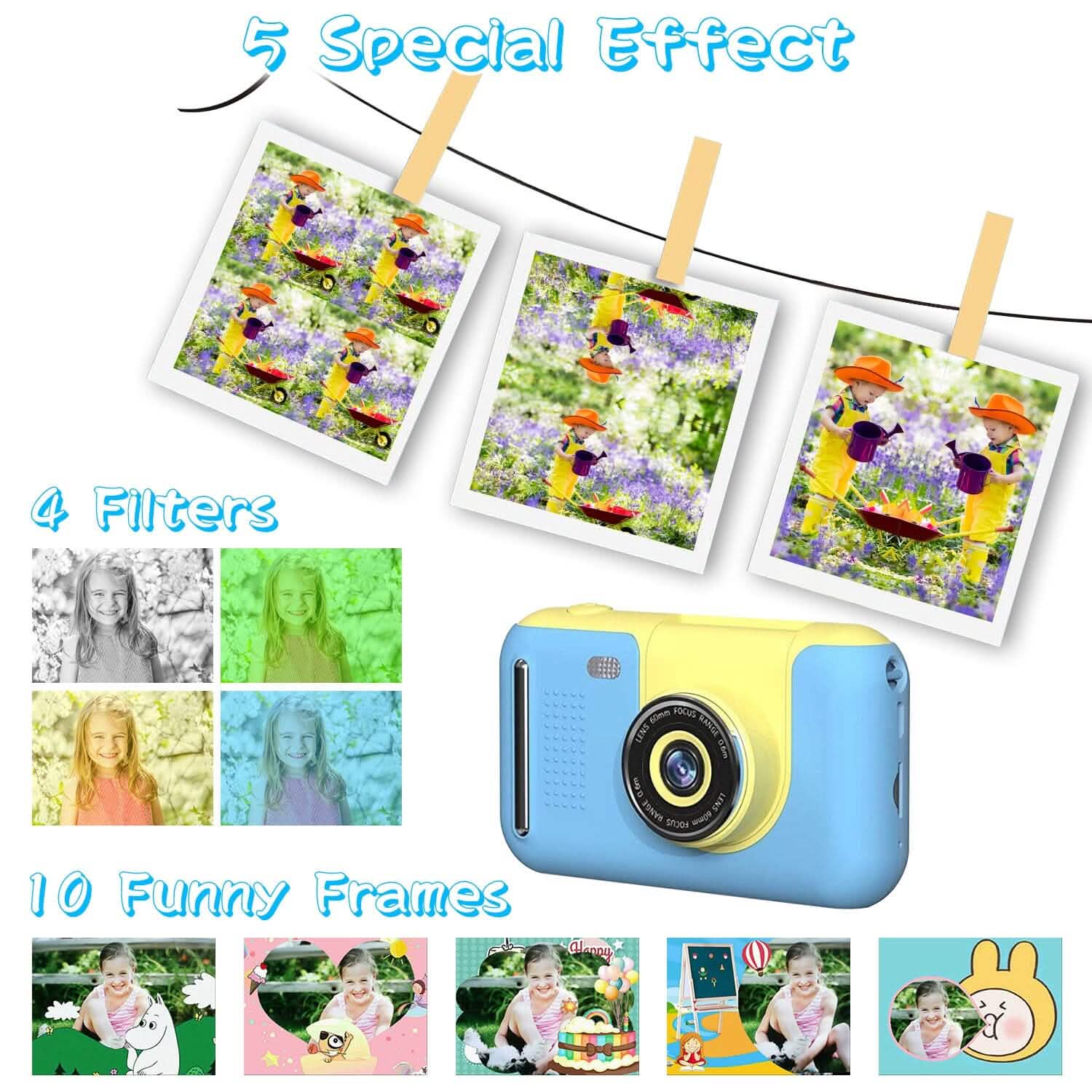 Appareil photo numérique pour enfants avec objectif rotatif