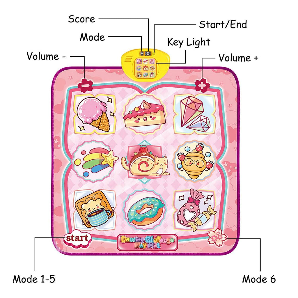 Tapis de danse musical électronique pour enfants avec 6 modes