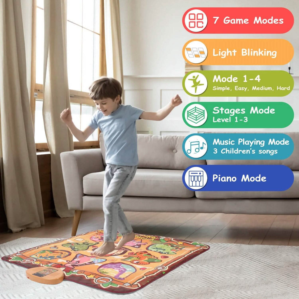 Tapis de danse musical électronique pour enfants avec 6 modes