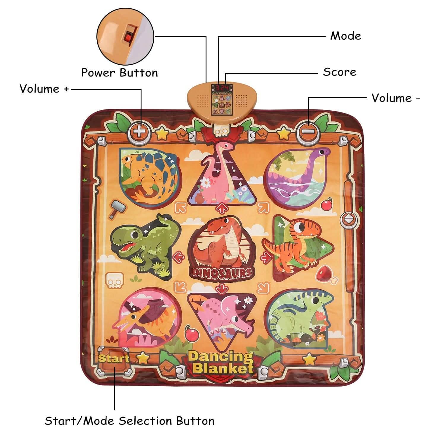 Tapis de danse musical électronique pour enfants avec 6 modes