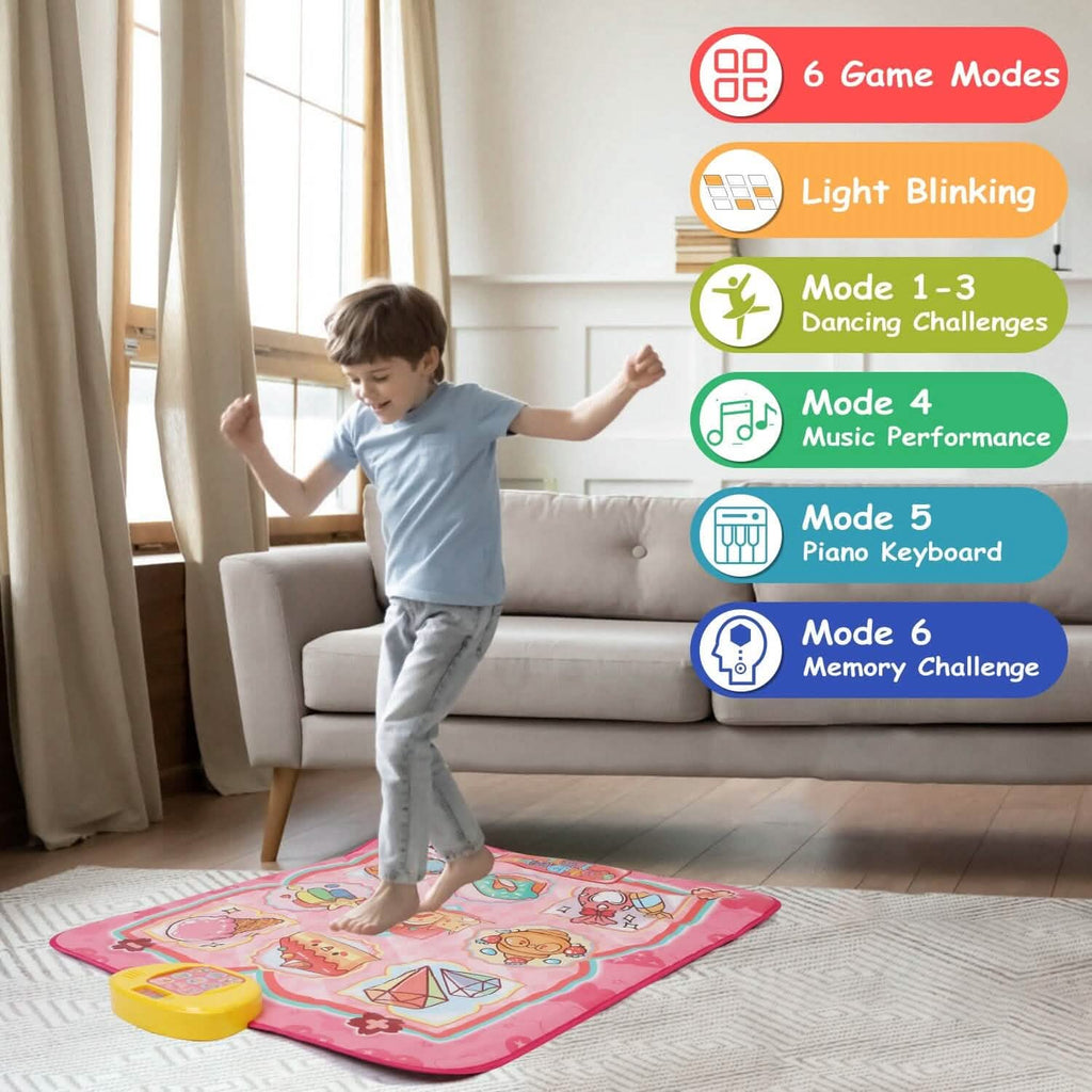 Tapis de danse musical électronique pour enfants avec 6 modes