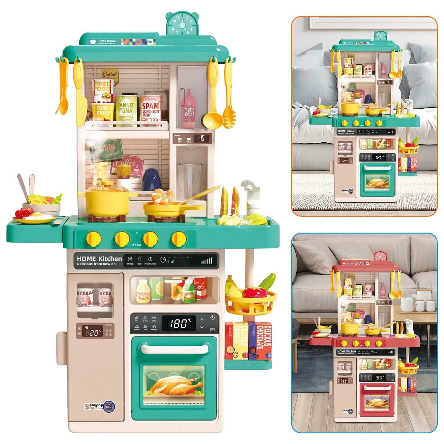 Cuisine pour enfants interactive, jouets de cuisine pour jeu d'imitation, ustensiles de cuisine