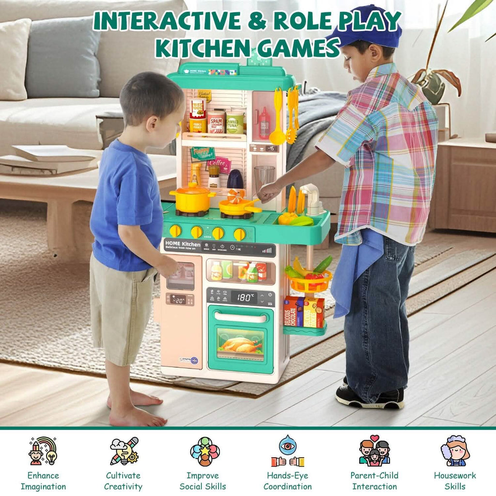 Cuisine pour enfants interactive, jouets de cuisine pour jeu d'imitation, ustensiles de cuisine