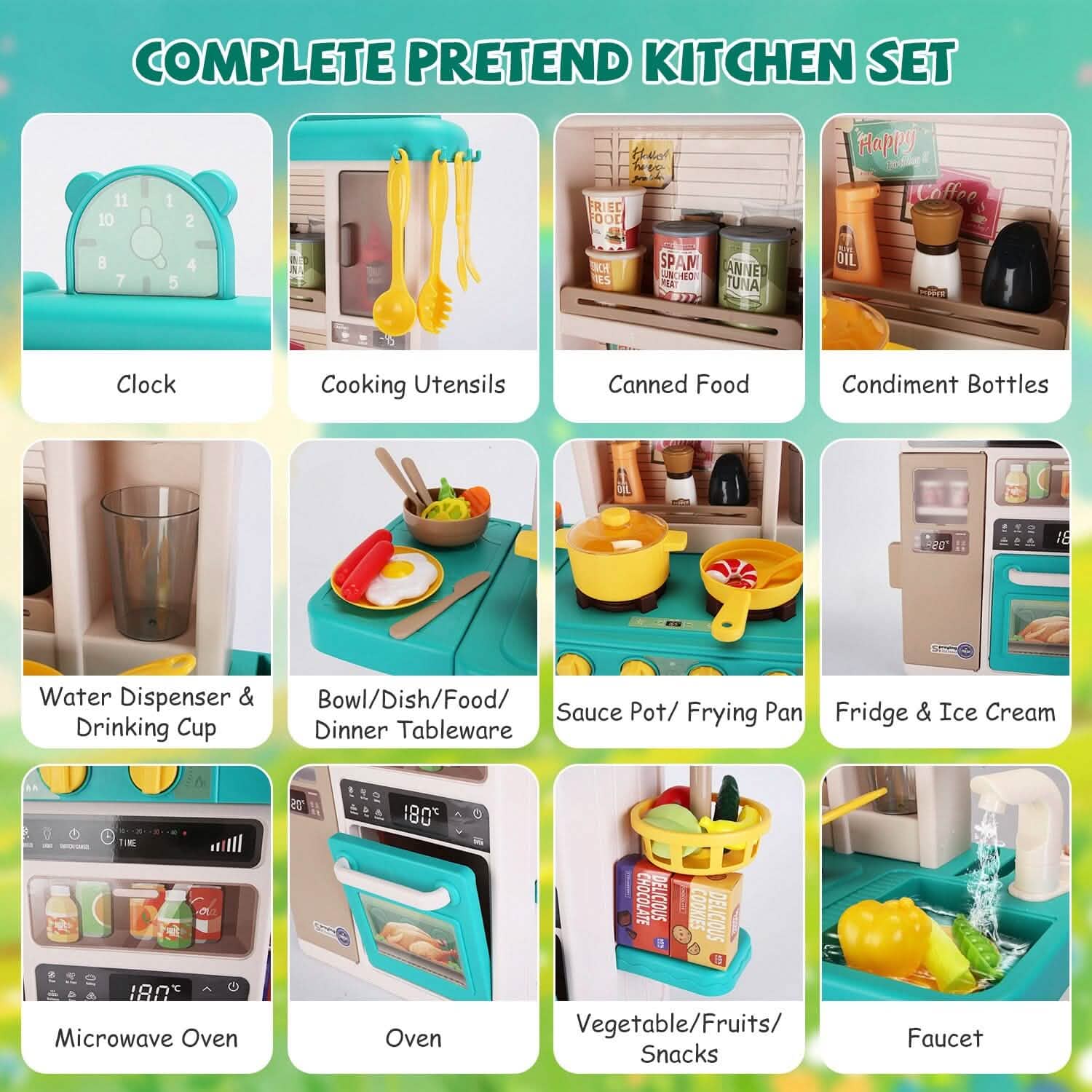 Cuisine pour enfants interactive, jouets de cuisine pour jeu d'imitation, ustensiles de cuisine