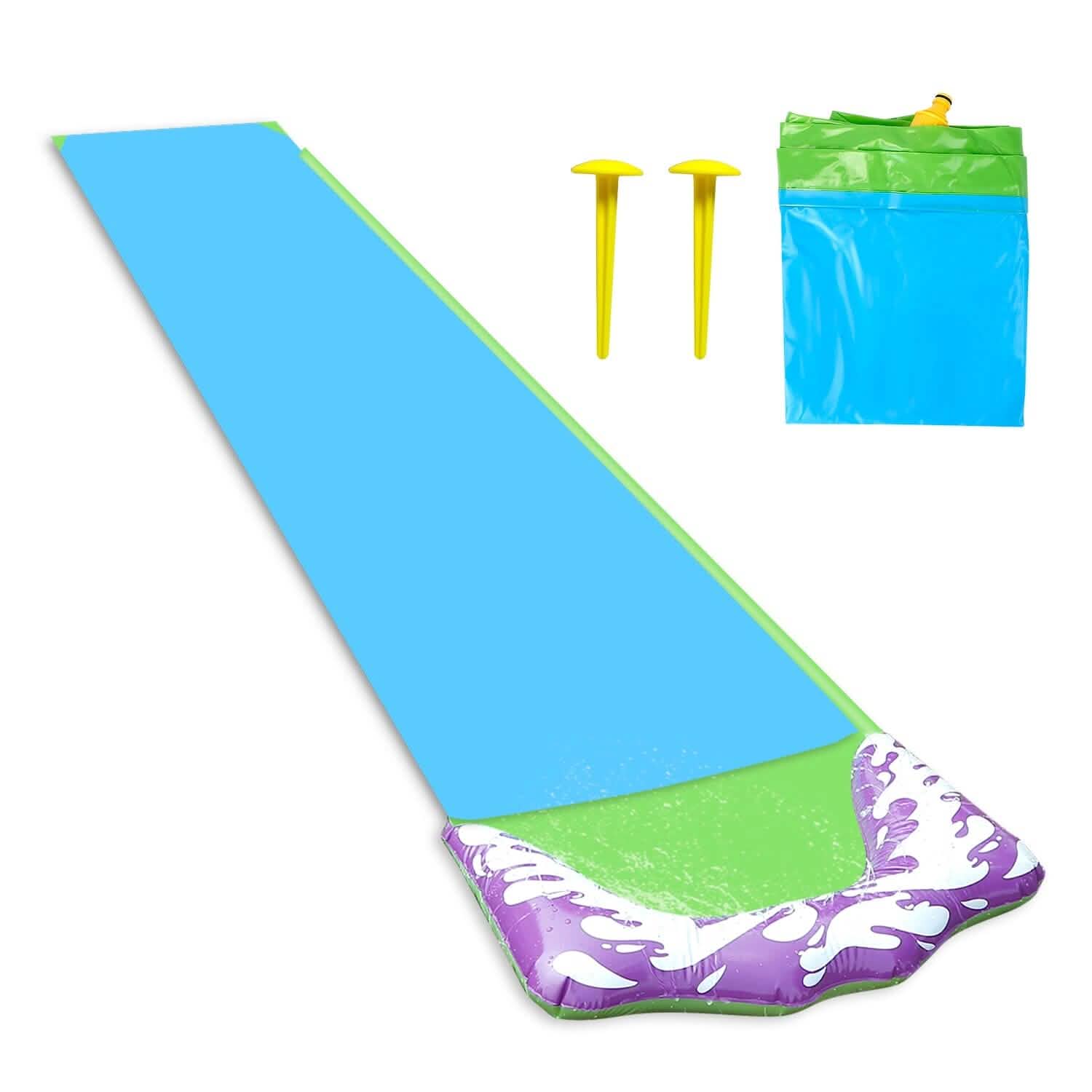 Glissade d'eau simple pour enfants - Planche à voile, course, éclaboussures, arroseur