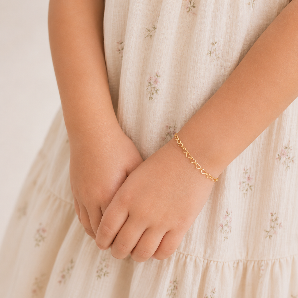 Bracelet Petit Cœur - Argent sterling ou Or laminé 14 carats