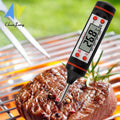 Thermomètre de cuisine à sonde en acier inoxydable 304 pour aliments, barbecue, lait, soupe, huile, thermomètre numérique étanche pour liquides, bougies, lecture instantanée avec sonde longue pour aliments, viande, lait