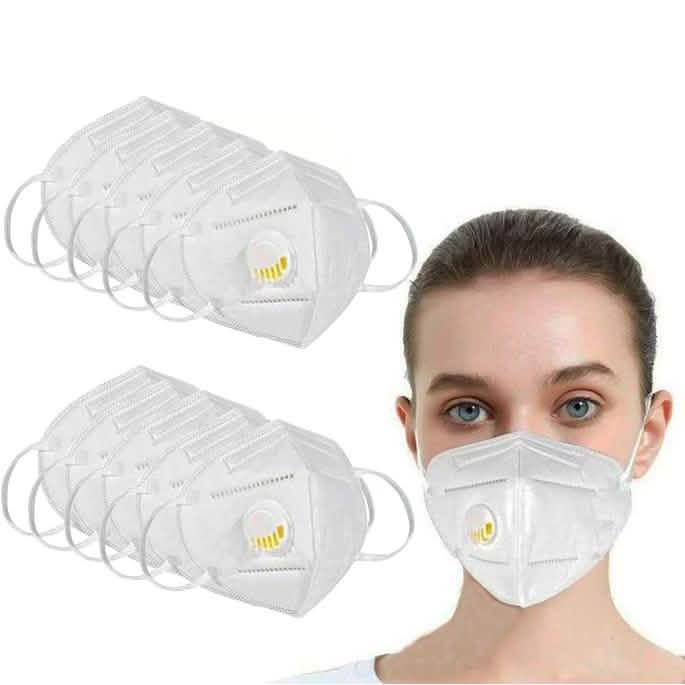 Masques faciaux jetables KN95 blancs avec valve expiratoire