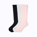 Chaussettes de contention mi-mollet – Lot de 3, coloris noir/rose/blanc