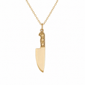 Collier Breloque Couteau Doré