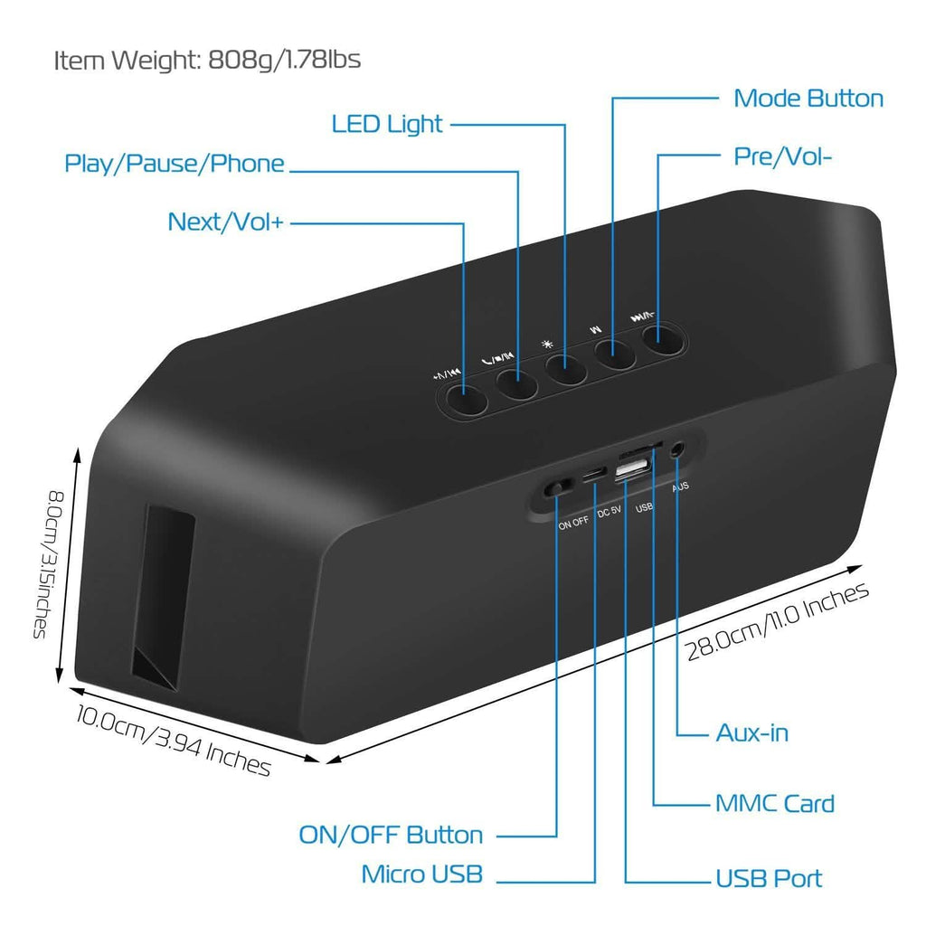 Enceinte sans fil DEL KOCASO multicolore dynamique mains libres