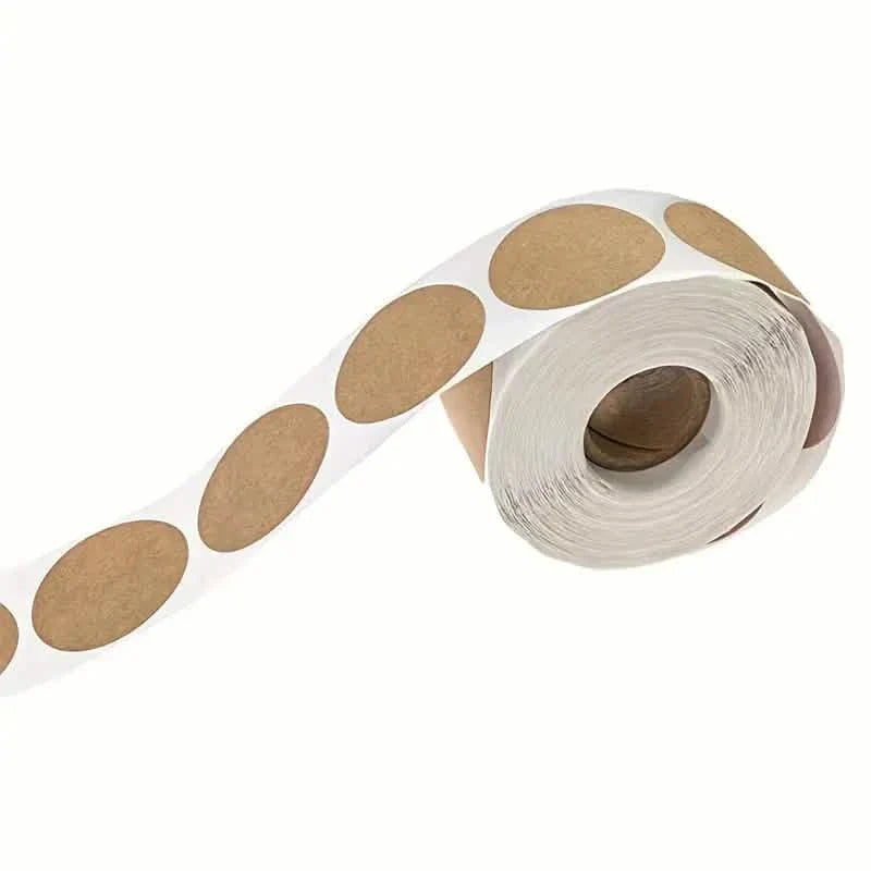 Étiquettes auto-adhésives rondes en papier kraft, étiquettes personnalisées de classification des articles