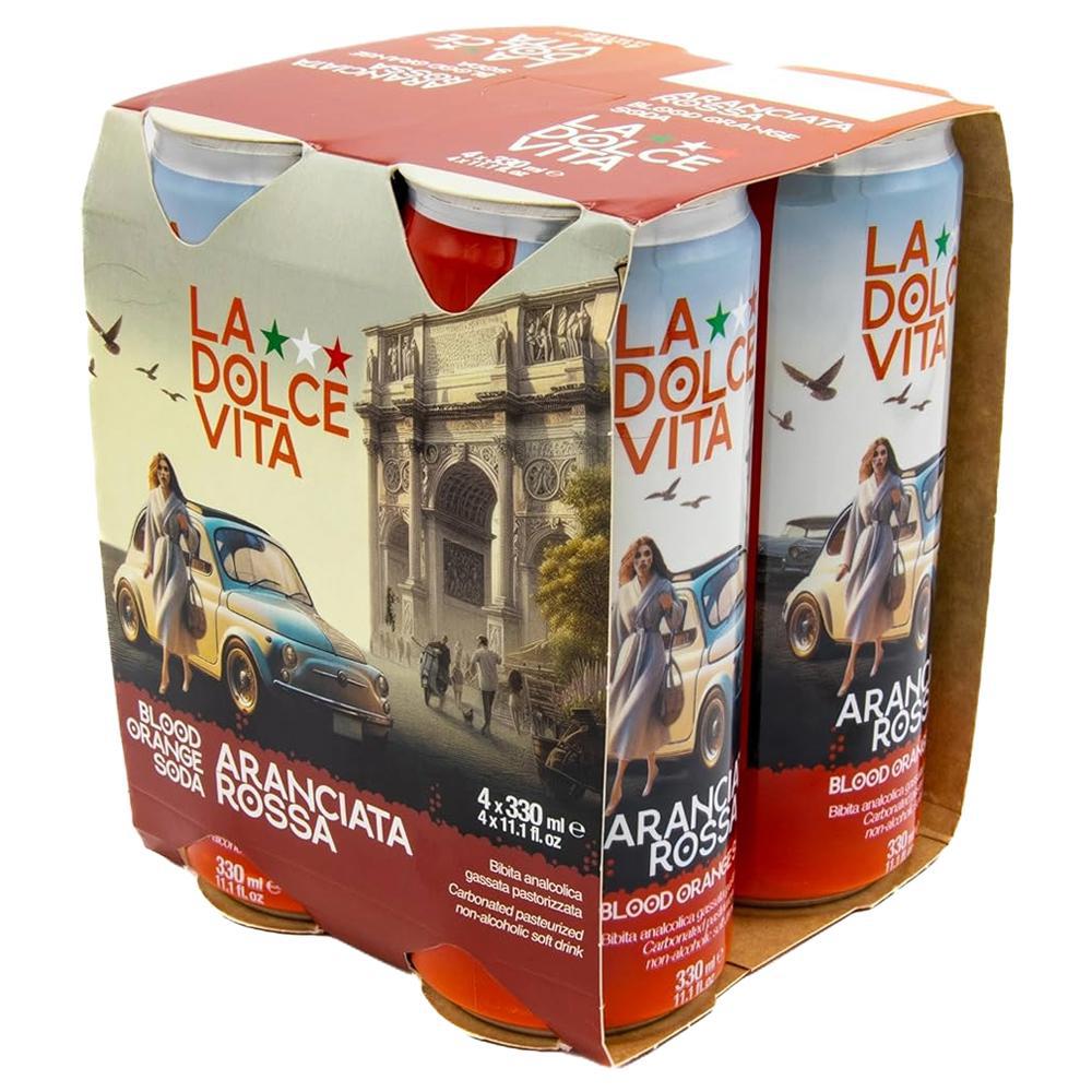 La Dolce Vita - Boisson gazeuse à l'orange sanguine « Aranciata Rossa » (lot de 4)