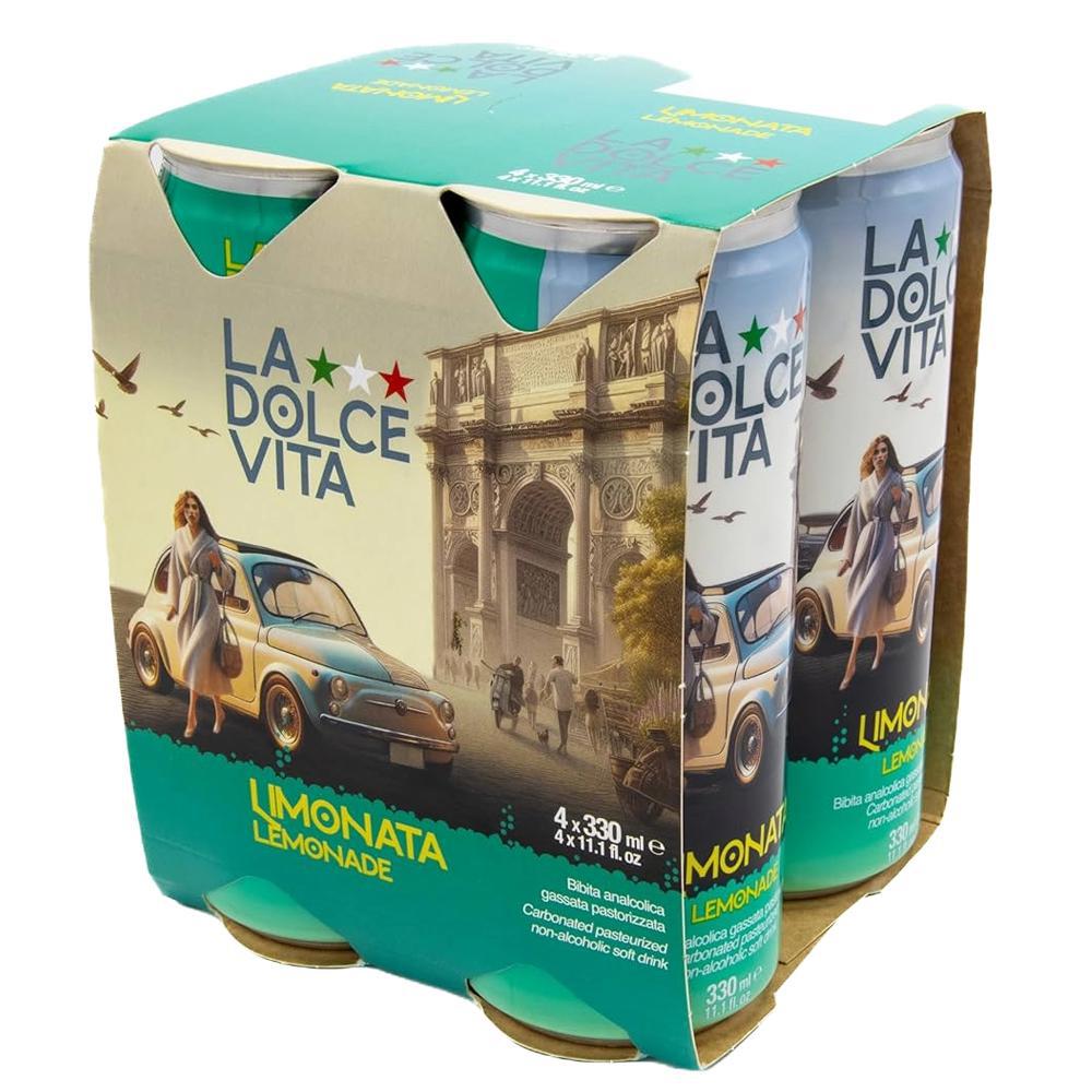 La Dolce Vita - Boisson gazeuse au citron « Limonata » (Paquet de 4)