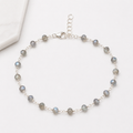 Bracelet en argent sterling enroulé de fil, labradorite