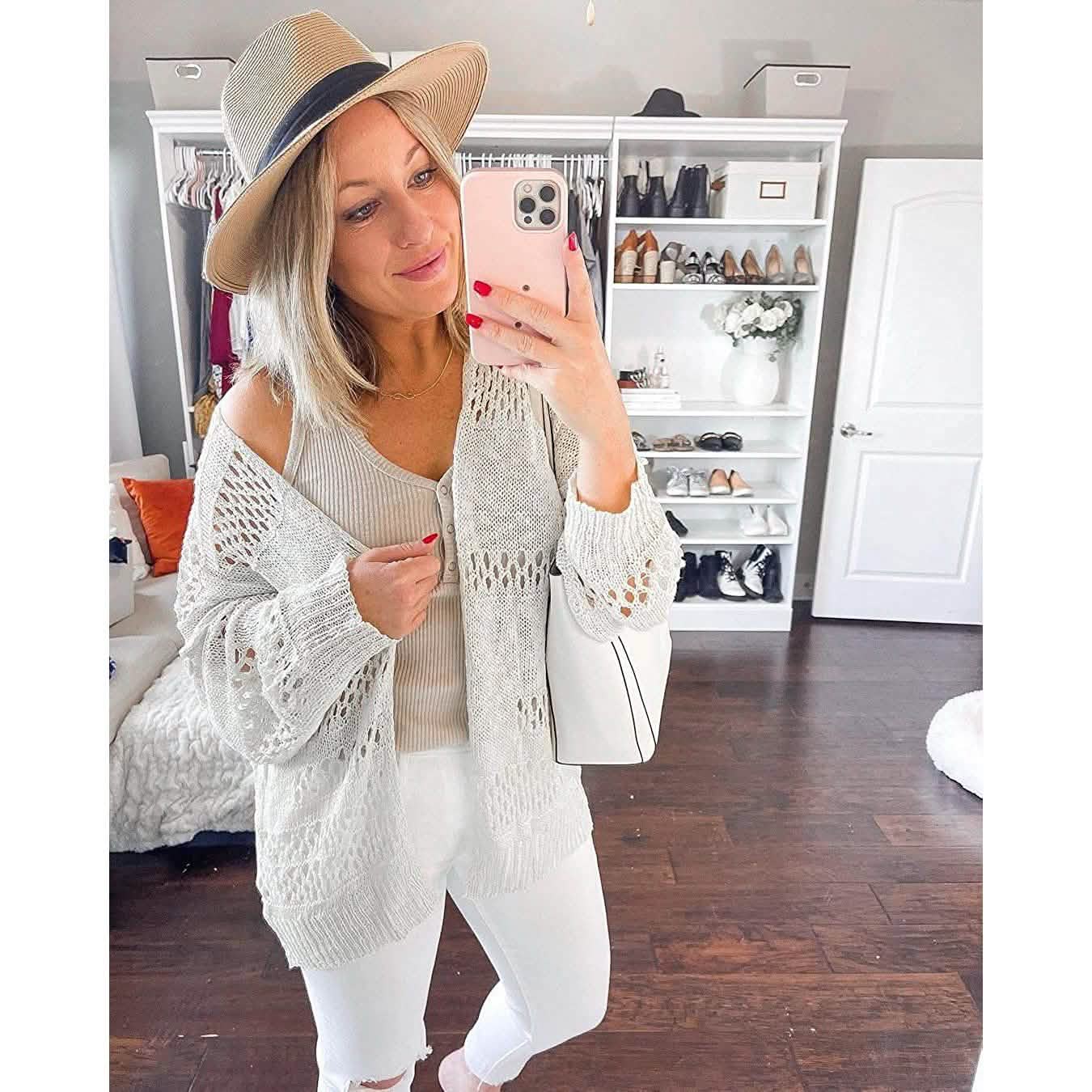 Cardigan au crochet pour femme