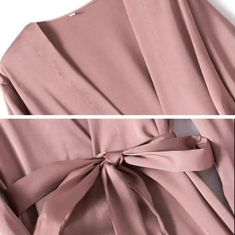 Robe de Chambre Courte Rouge Douce à la Mode pour Femmes Peignoir Confortable à Col en V pour Femmes Robes de Demoiselle d'Honneur et de Mariée