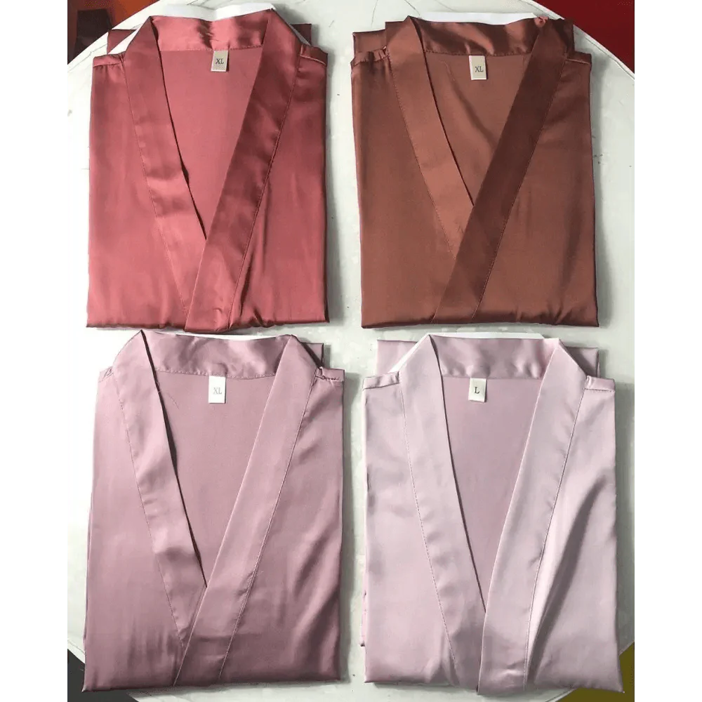 Robe de Chambre Courte Rouge Douce à la Mode pour Femmes Peignoir Confortable à Col en V pour Femmes Robes de Demoiselle d'Honneur et de Mariée