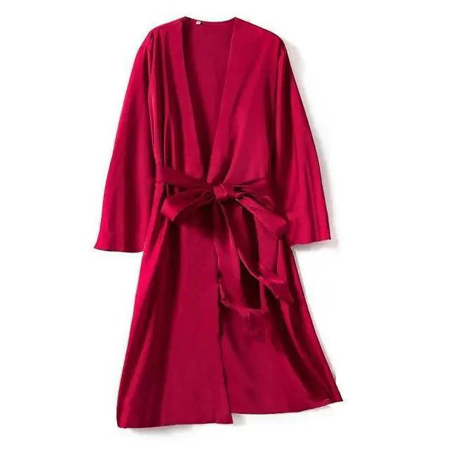 Robe de Chambre Courte Rouge Douce à la Mode pour Femmes Peignoir Confortable à Col en V pour Femmes Robes de Demoiselle d'Honneur et de Mariée