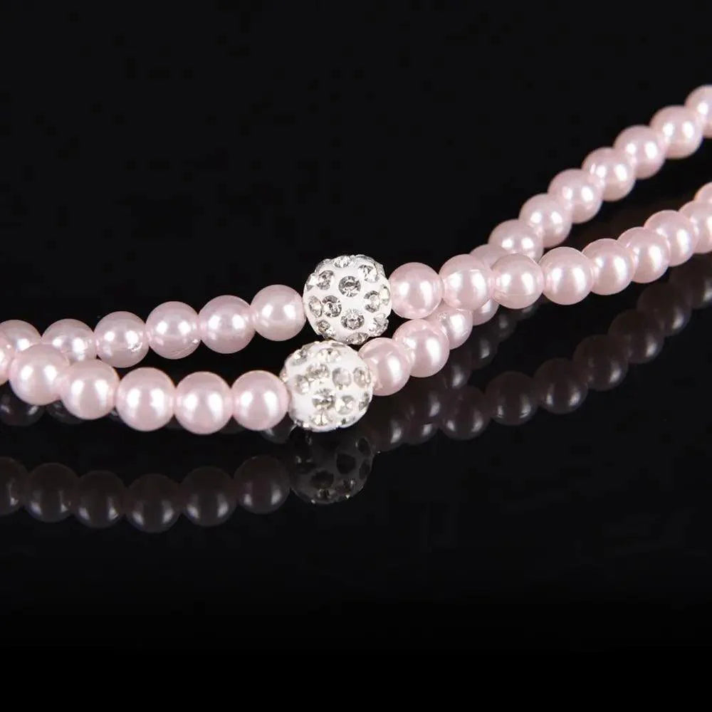 Collier de perles de luxe pour femme, écouteurs roses avec micro, excellente qualité sonore, écouteurs stéréo pour usage quotidien
