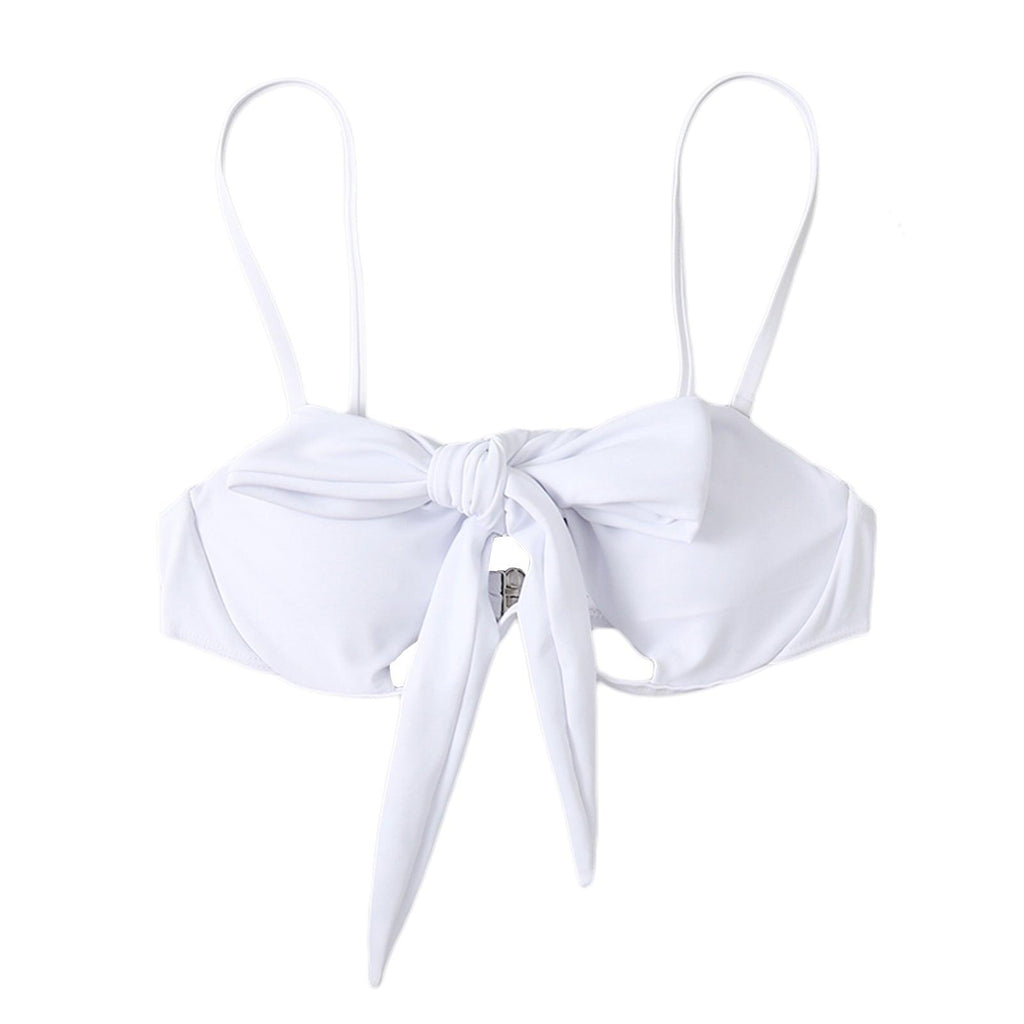 Maillot de bain d'été uni pour femme, maillot de bain bikini une pièce avec bretelles détachables, col licou et découpes nouées avec design entrecroisé.