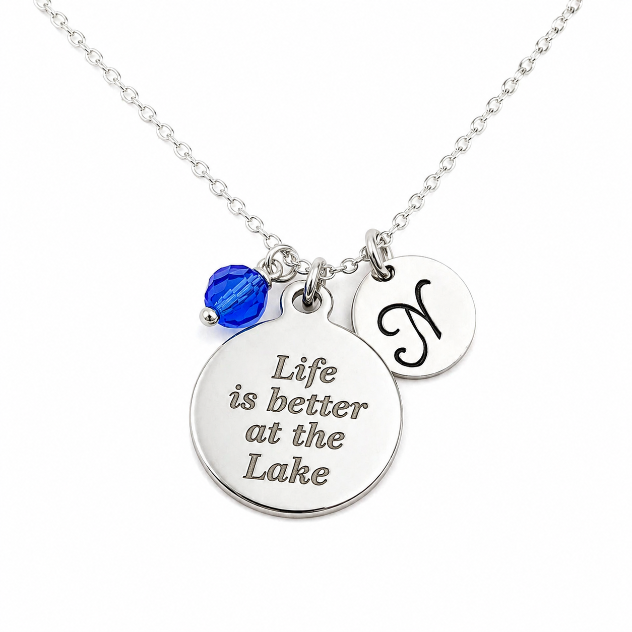 Collier « La vie est meilleure au bord du lac » - Bijoux personnalisés en argent sterling