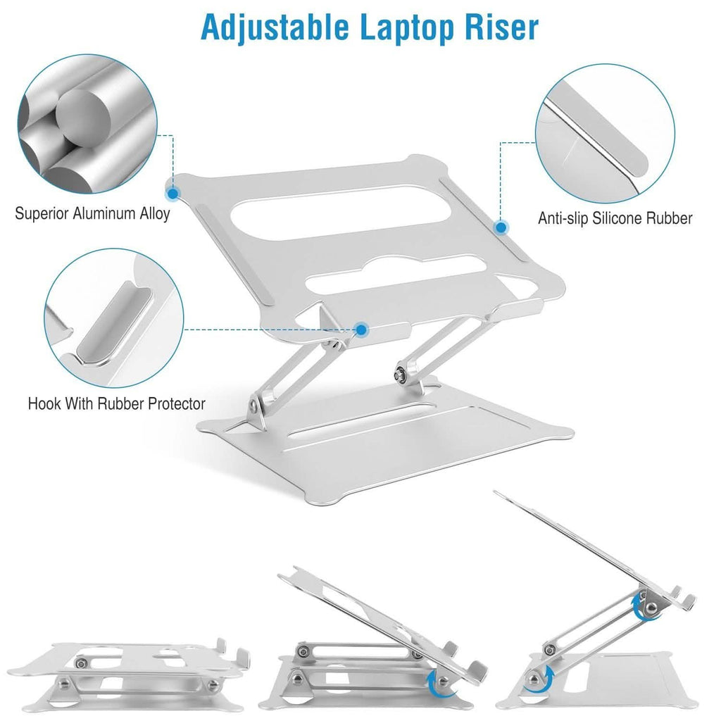 Support d'ordinateur portable en aluminium, angle réglable, élévateur, ventilation