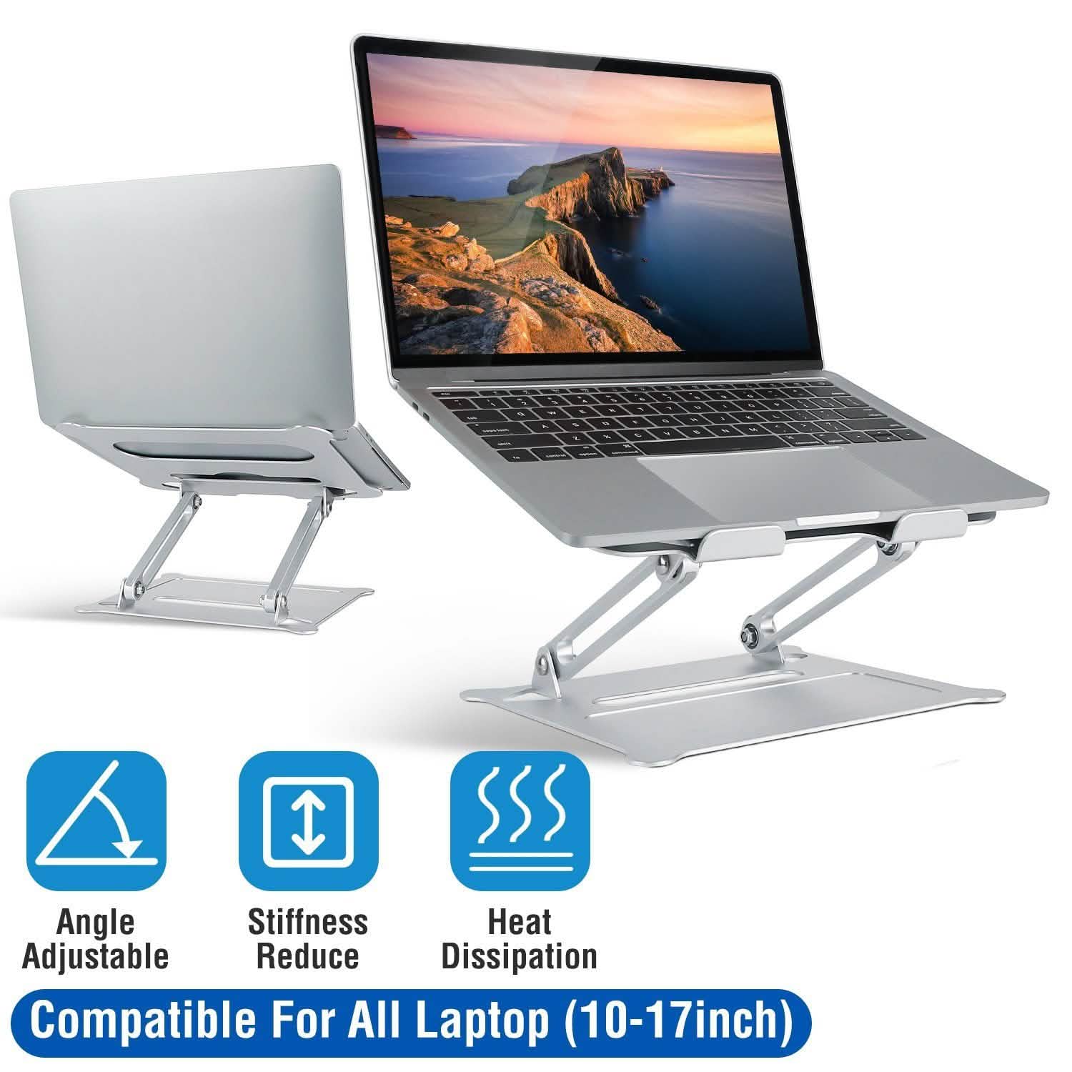 Support d'ordinateur portable en aluminium, angle réglable, élévateur, ventilation