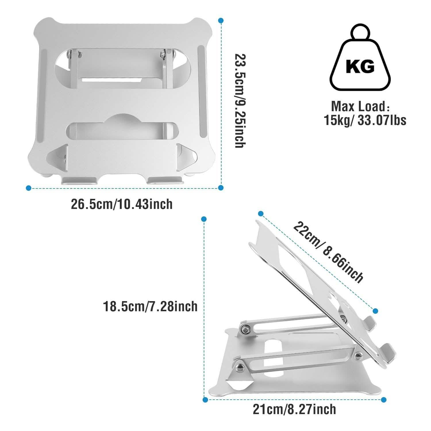 Support d'ordinateur portable en aluminium, angle réglable, élévateur, ventilation