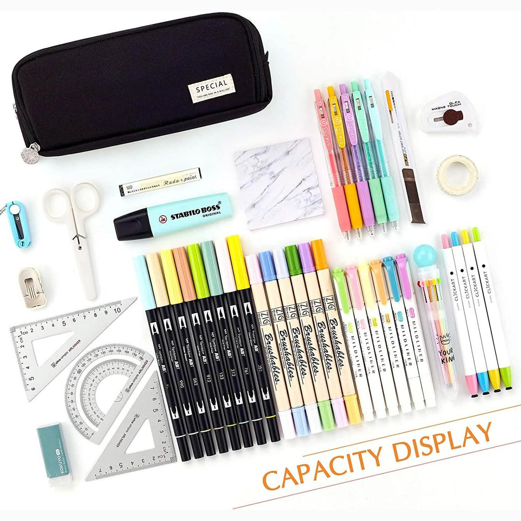 Trousse à crayons avec 3 compartiments grande capacité