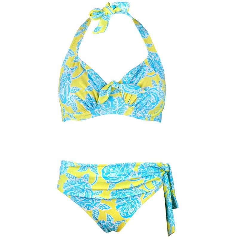 Maillot de bain grande taille pour femmes, bikini taille haute, ensemble de maillots de bain deux pièces taille haute, maillots de bain gainants avec short, maillot de bain push-up, ensemble bikini bandage pour femmes