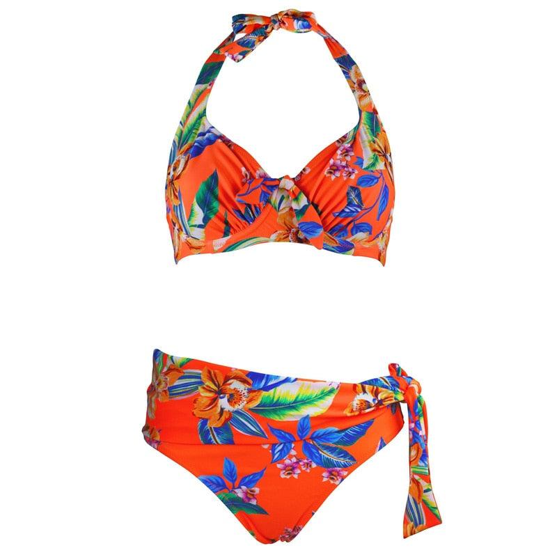 Maillot de bain grande taille pour femmes, bikini taille haute, ensemble de maillots de bain deux pièces taille haute, maillots de bain gainants avec short, maillot de bain push-up, ensemble bikini bandage pour femmes