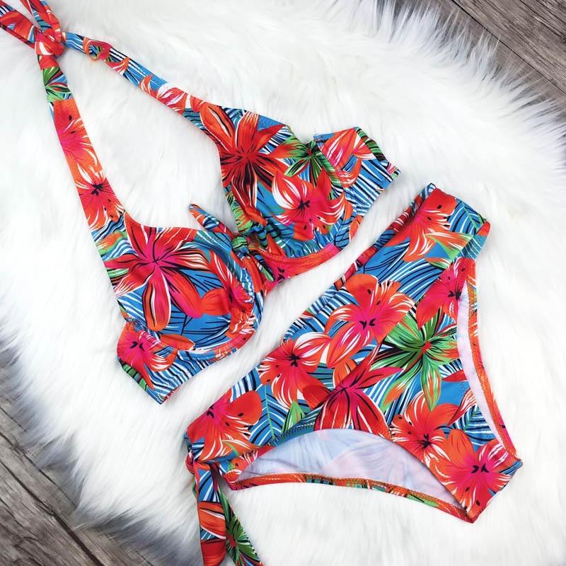 Maillot de bain grande taille pour femmes, bikini taille haute, ensemble de maillots de bain deux pièces taille haute, maillots de bain gainants avec short, maillot de bain push-up, ensemble bikini bandage pour femmes