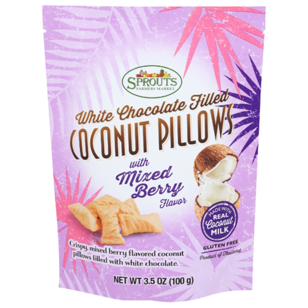 Oreillers de noix de coco fourrés aux baies mélangées et chocolat blanc Sprouts