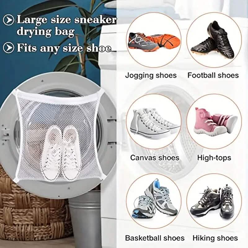 Sac Filet de Séchage pour Chaussures et Linge à Suspendre à la Porte du Sèche-Linge