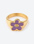 Bague fleur souriante lavande